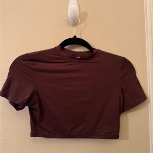 PINK Women's Brown Athletic Crop Top